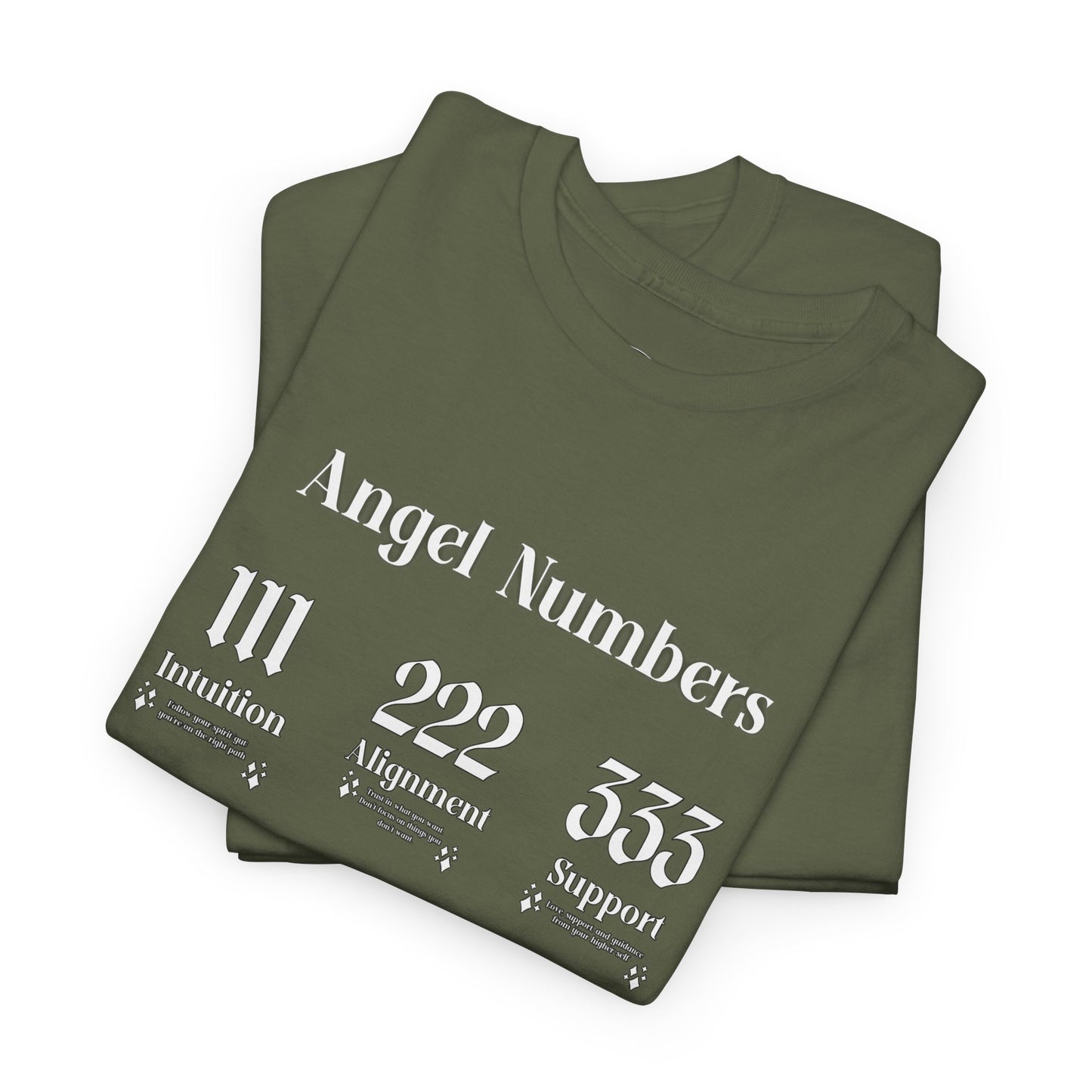 Angel Numbers - ALL WHT Heavy Cotton T-Shirt