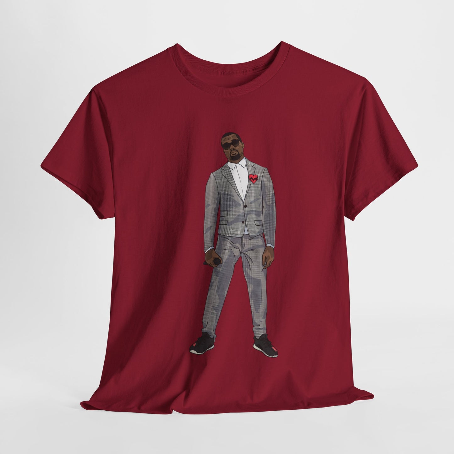 Ye 808 350 Red Stripe Tee Heavy Cotton