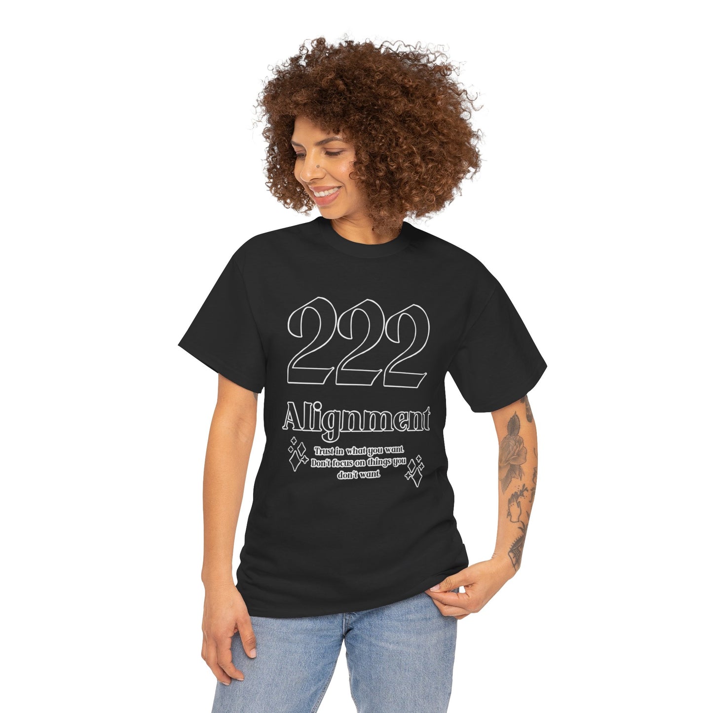222 Alignment T-Shirt Angel Numbers x BLK