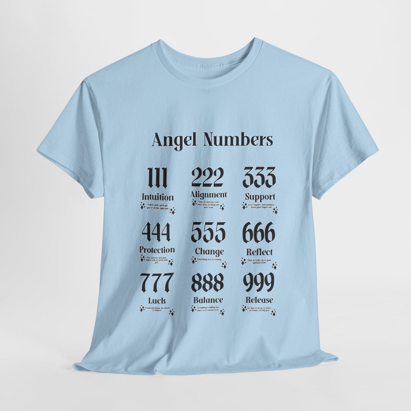Angel Numbers - ALL BLK Heavy Cotton T-Shirt