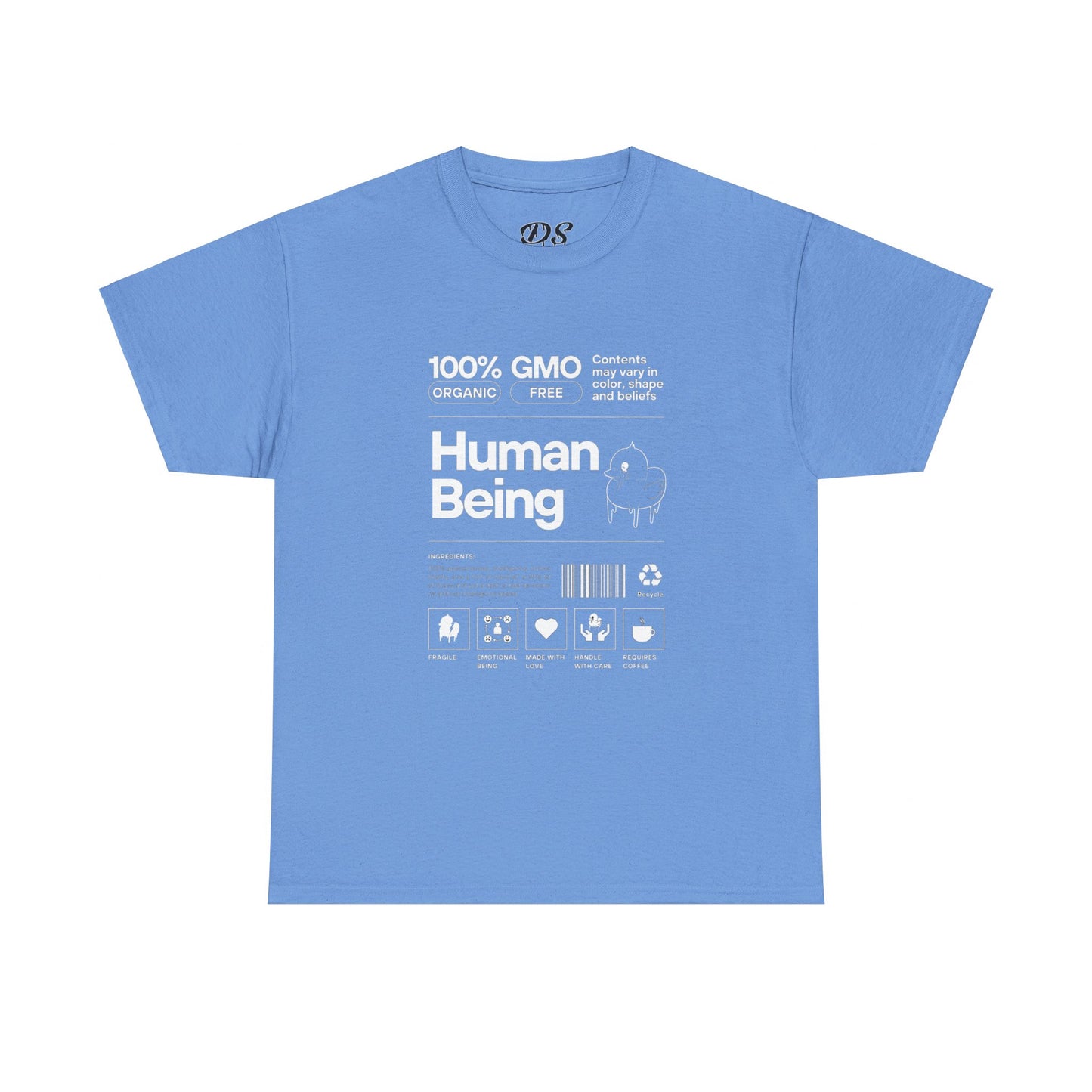 Human Being Shipping Label 100% Cotton Tee x WHT