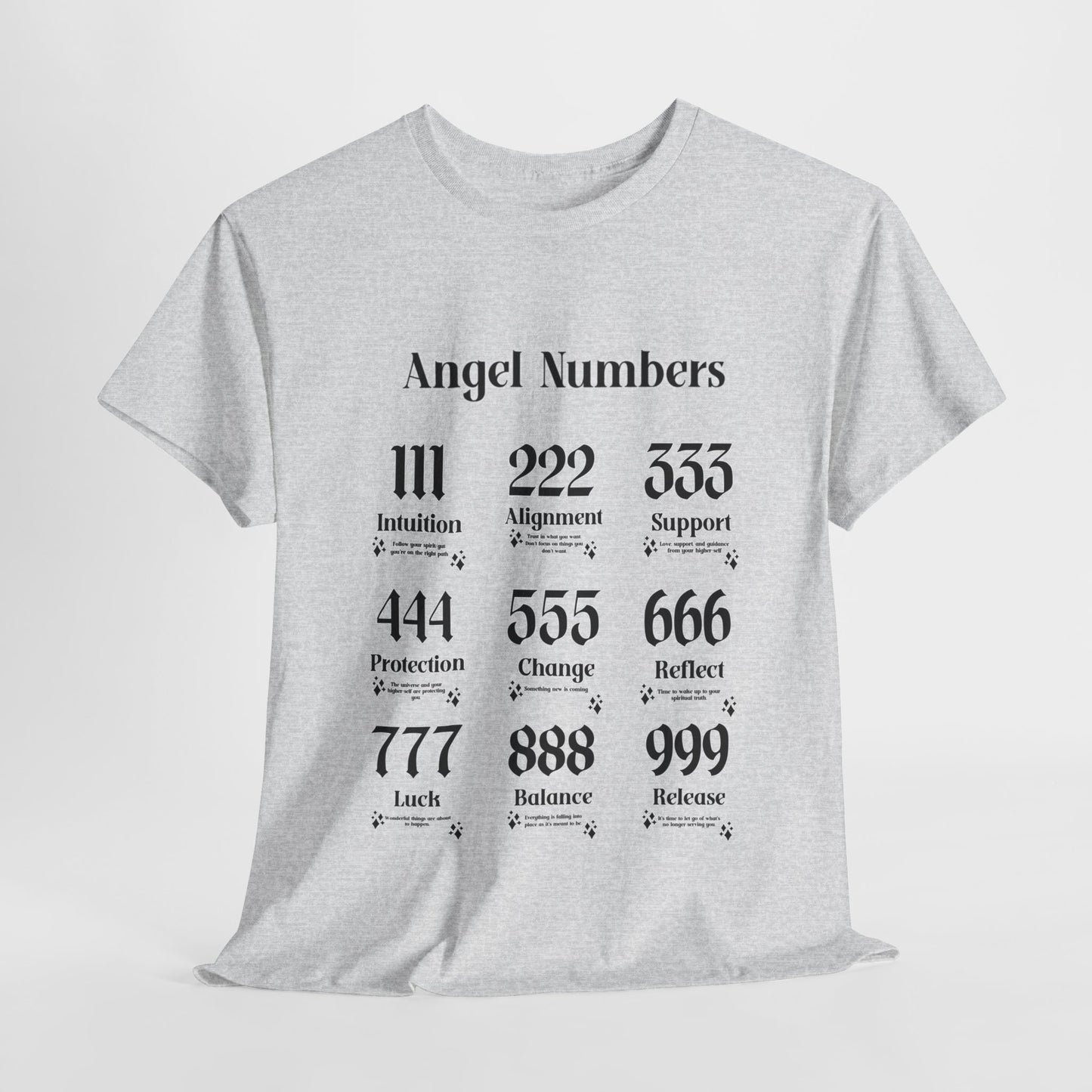 Angel Numbers - ALL BLK Heavy Cotton T-Shirt