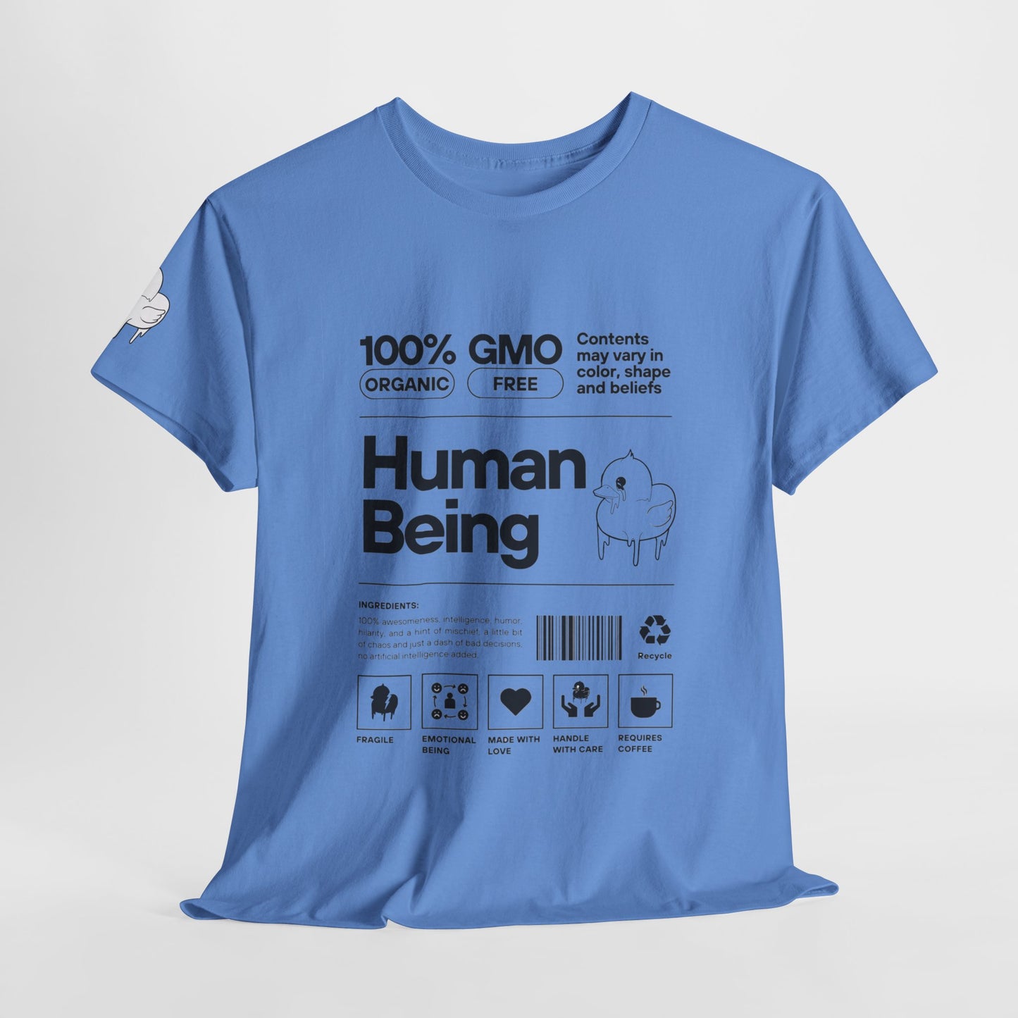 Human Being Shipping Label 100% Cotton Tee x BLK