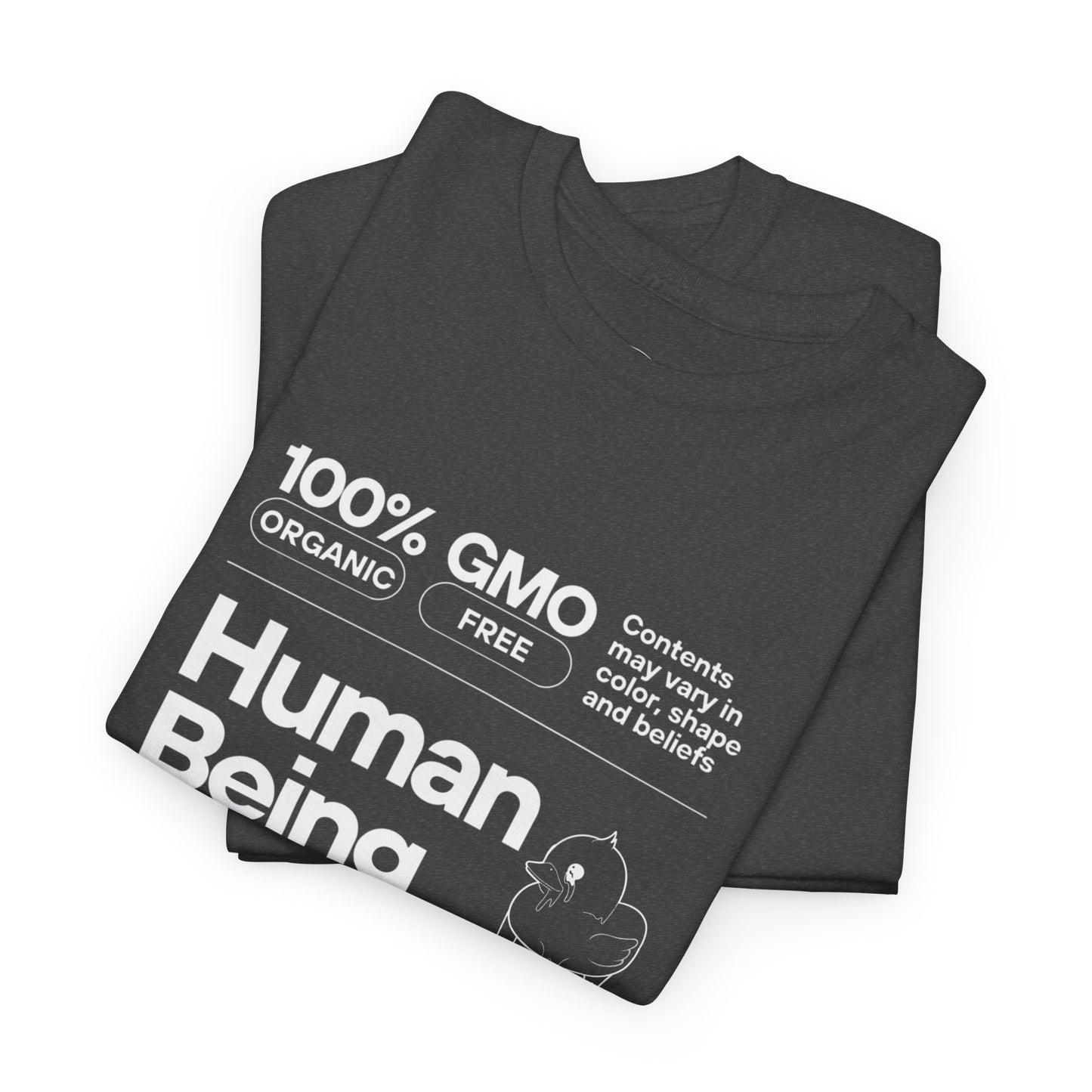 Human Being Shipping Label 100% Cotton Tee x WHT