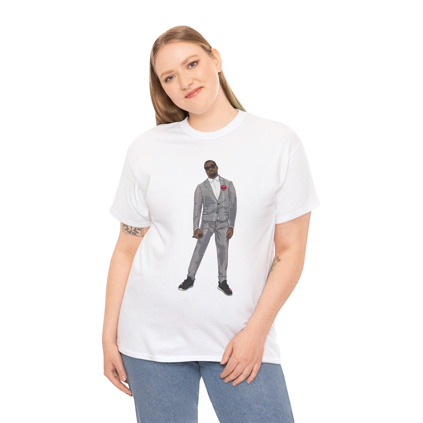 Ye 808 350 Red Stripe Tee Heavy Cotton
