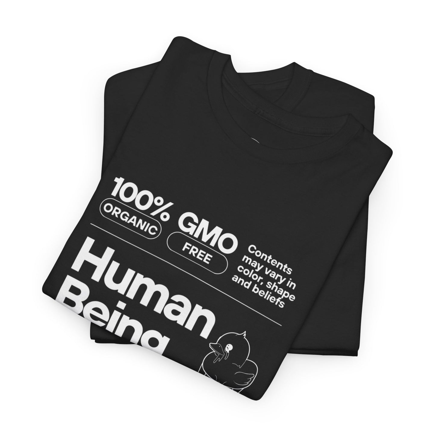 Human Being Shipping Label 100% Cotton Tee x WHT