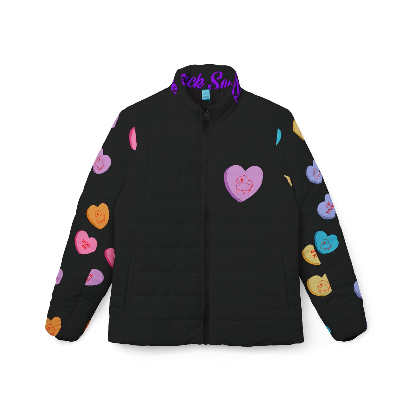 Valentine Blue Sawse Women’s Puffer Jacket (AOP)