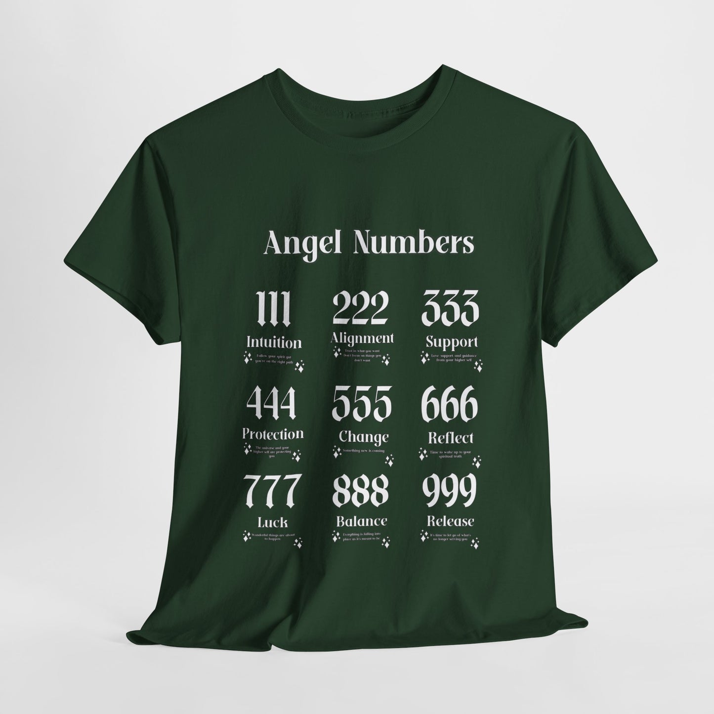 Angel Numbers - ALL WHT Heavy Cotton T-Shirt
