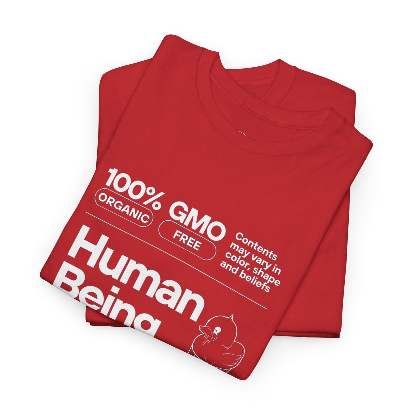 Human Being Shipping Label 100% Cotton Tee x WHT