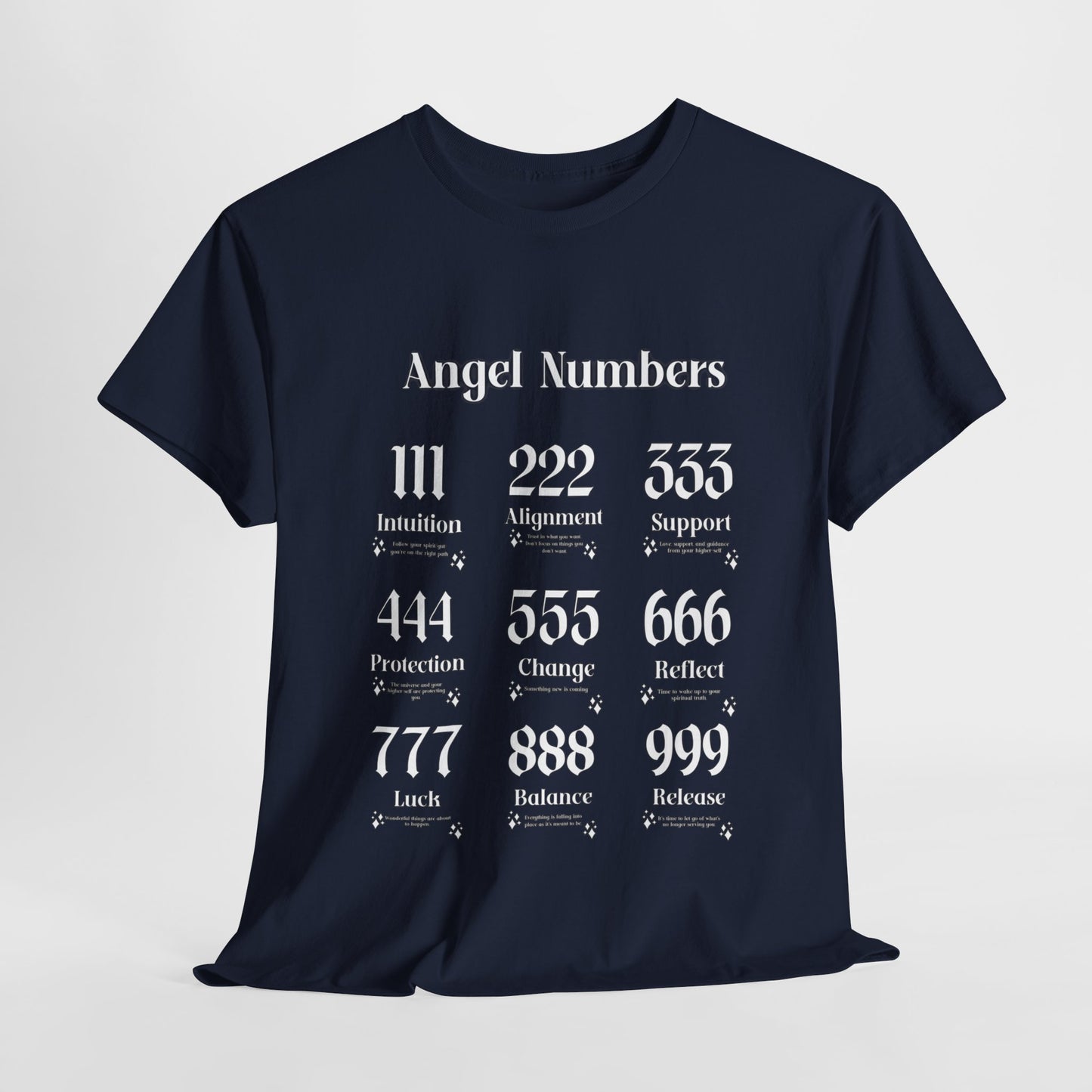 Angel Numbers - ALL WHT Heavy Cotton T-Shirt