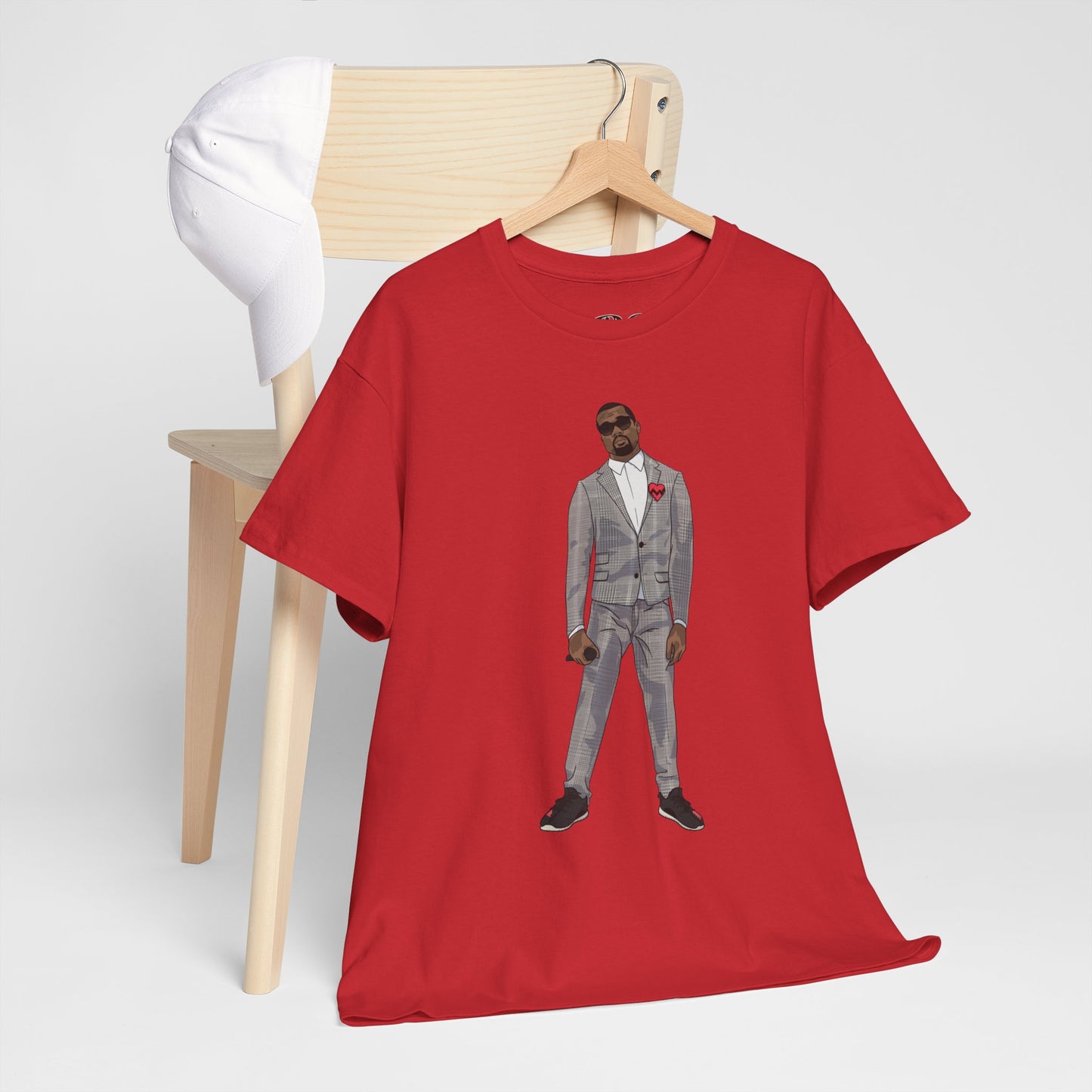 Ye 808 350 Red Stripe Tee Heavy Cotton