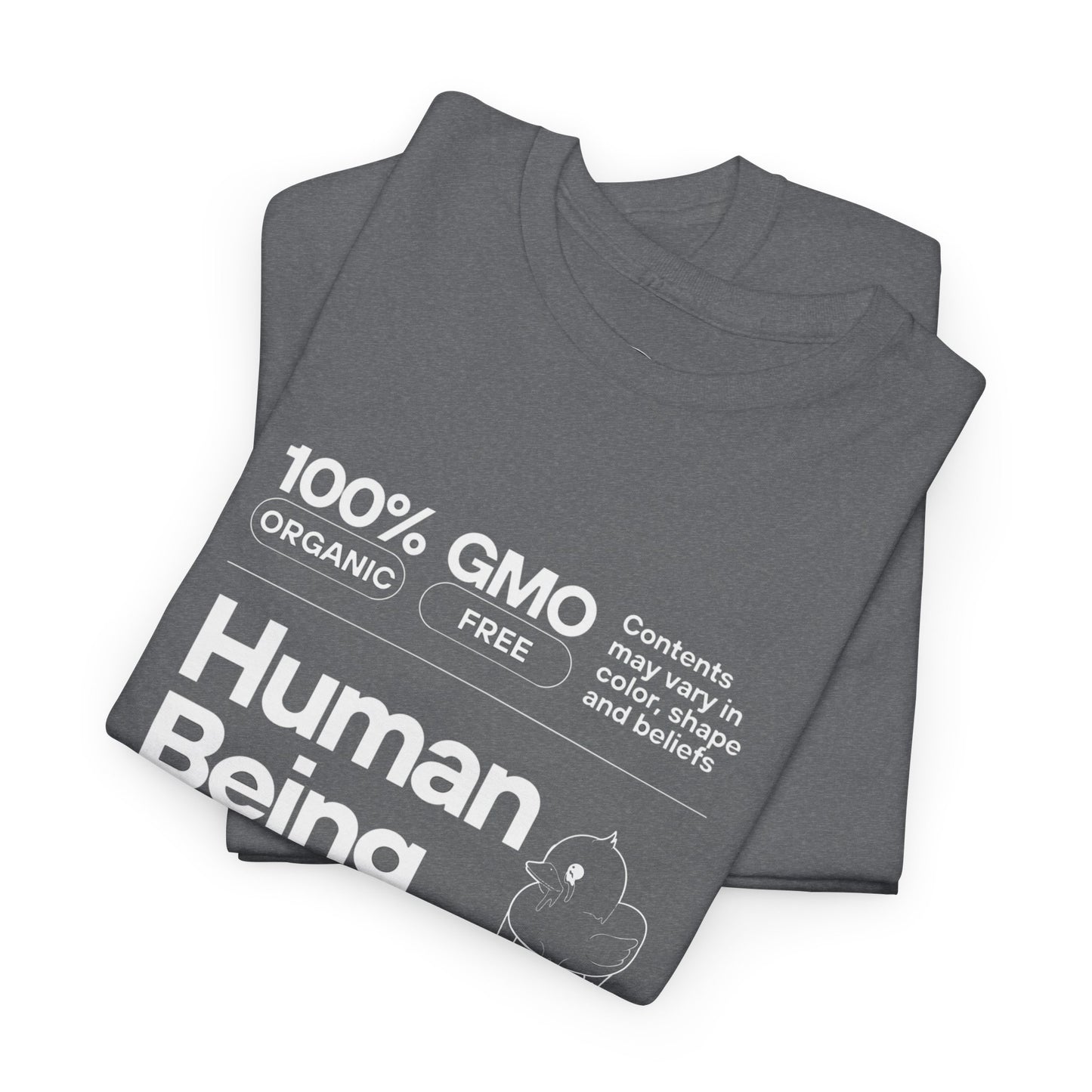 Human Being Shipping Label 100% Cotton Tee x WHT
