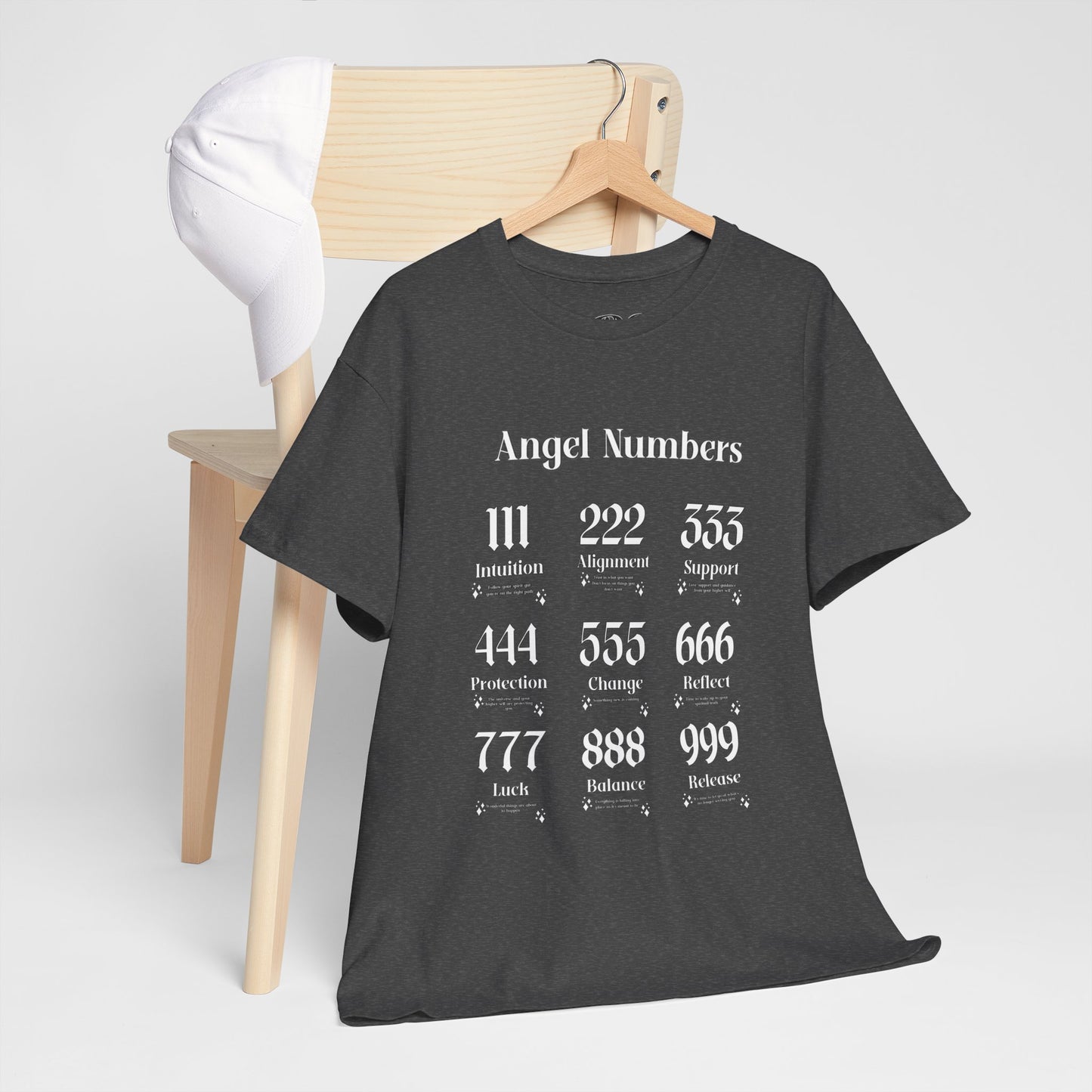 Angel Numbers - ALL WHT Heavy Cotton T-Shirt