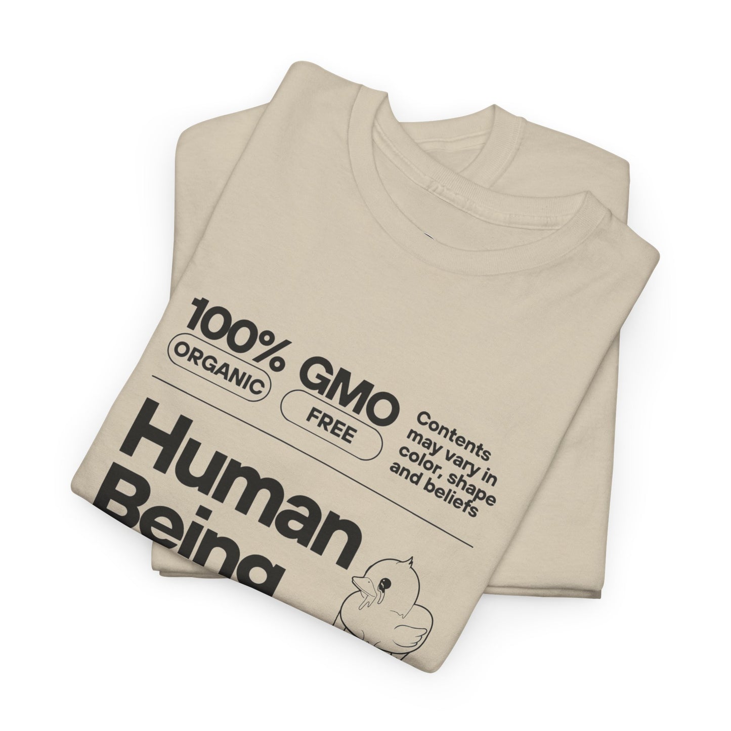 Human Being Shipping Label 100% Cotton Tee x BLK