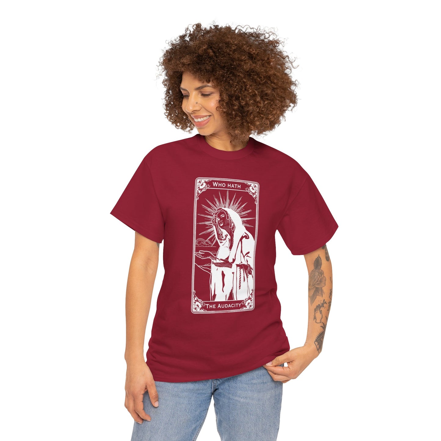 The Audacity Tarot Card 100% Cotton Tee x WHT