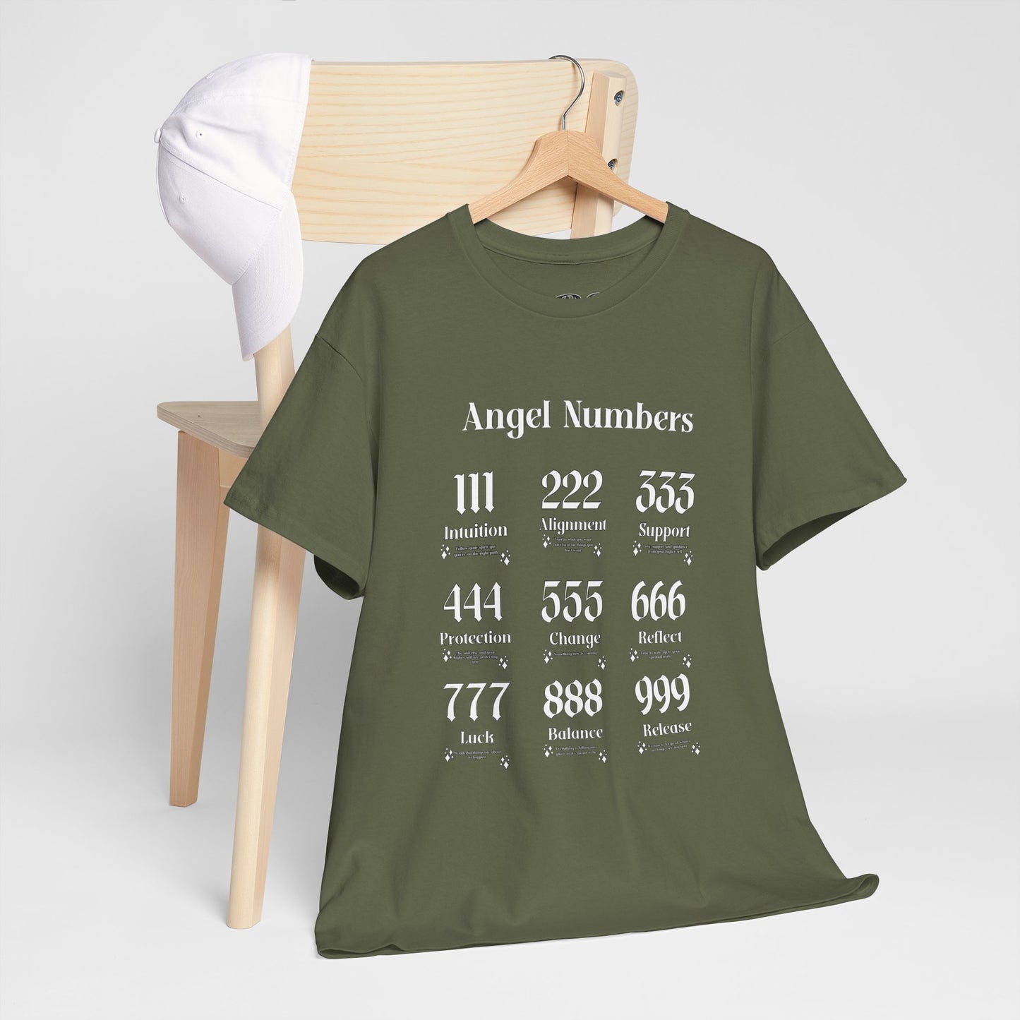 Angel Numbers - ALL WHT Heavy Cotton T-Shirt