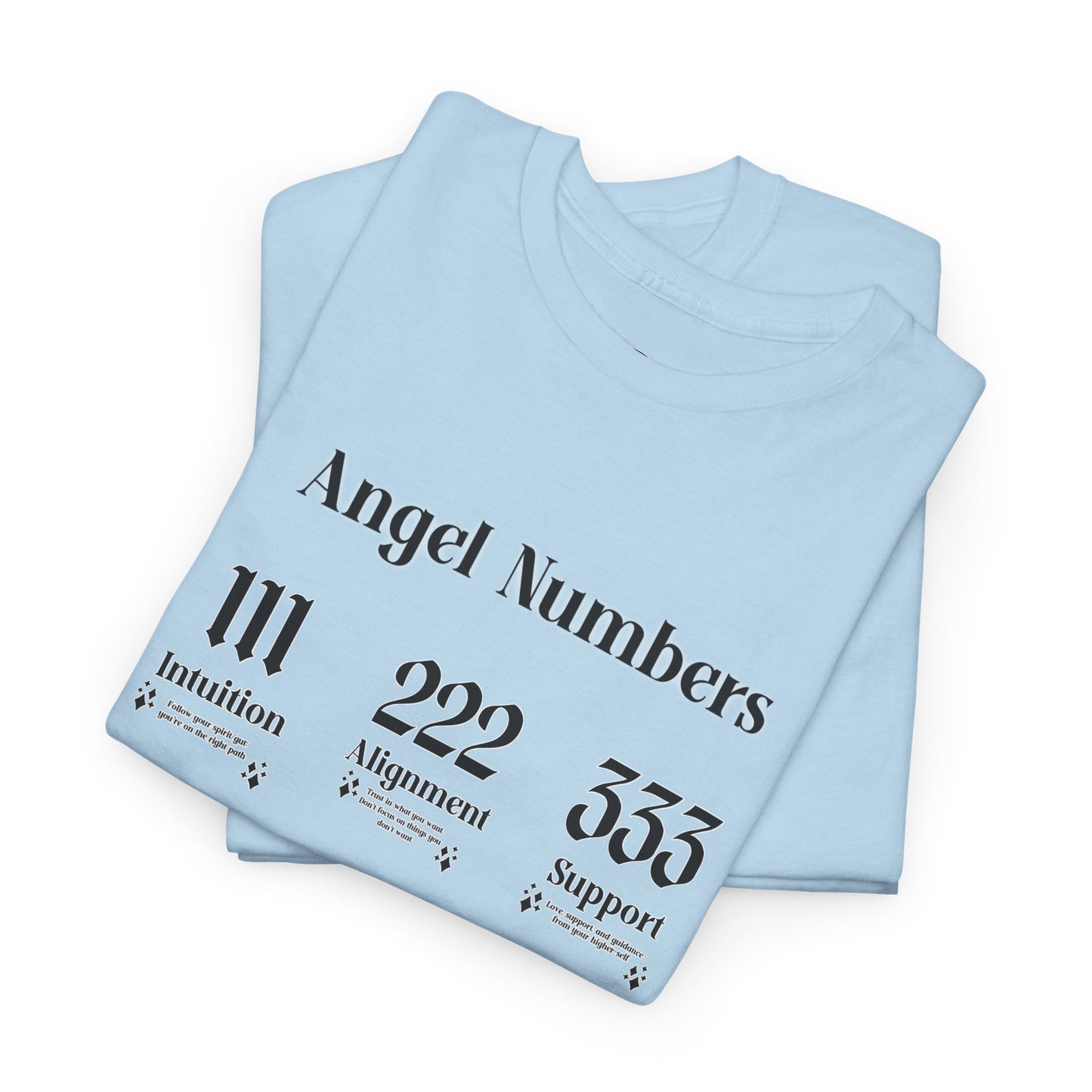 Angel Numbers - ALL BLK Heavy Cotton T-Shirt