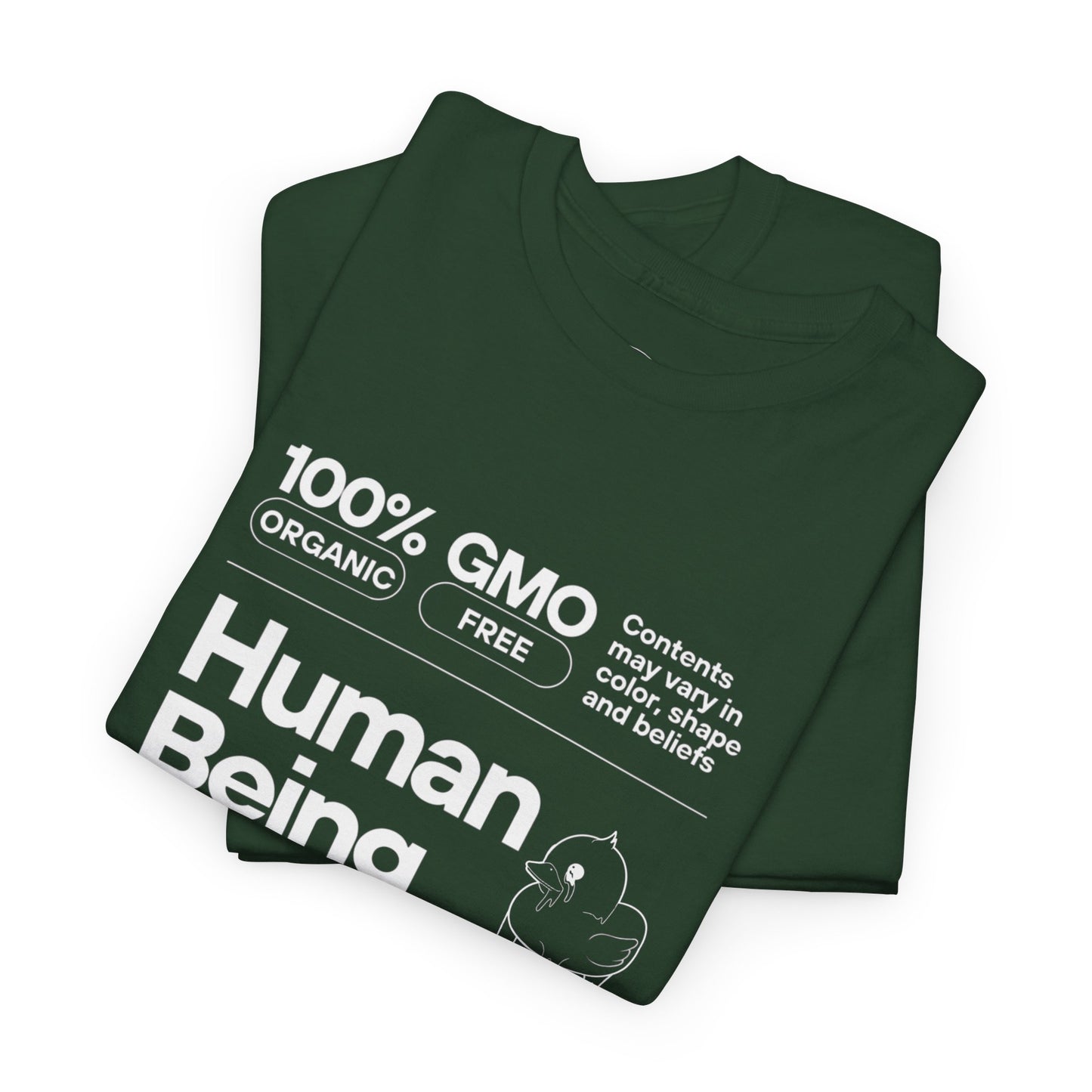 Human Being Shipping Label 100% Cotton Tee x WHT