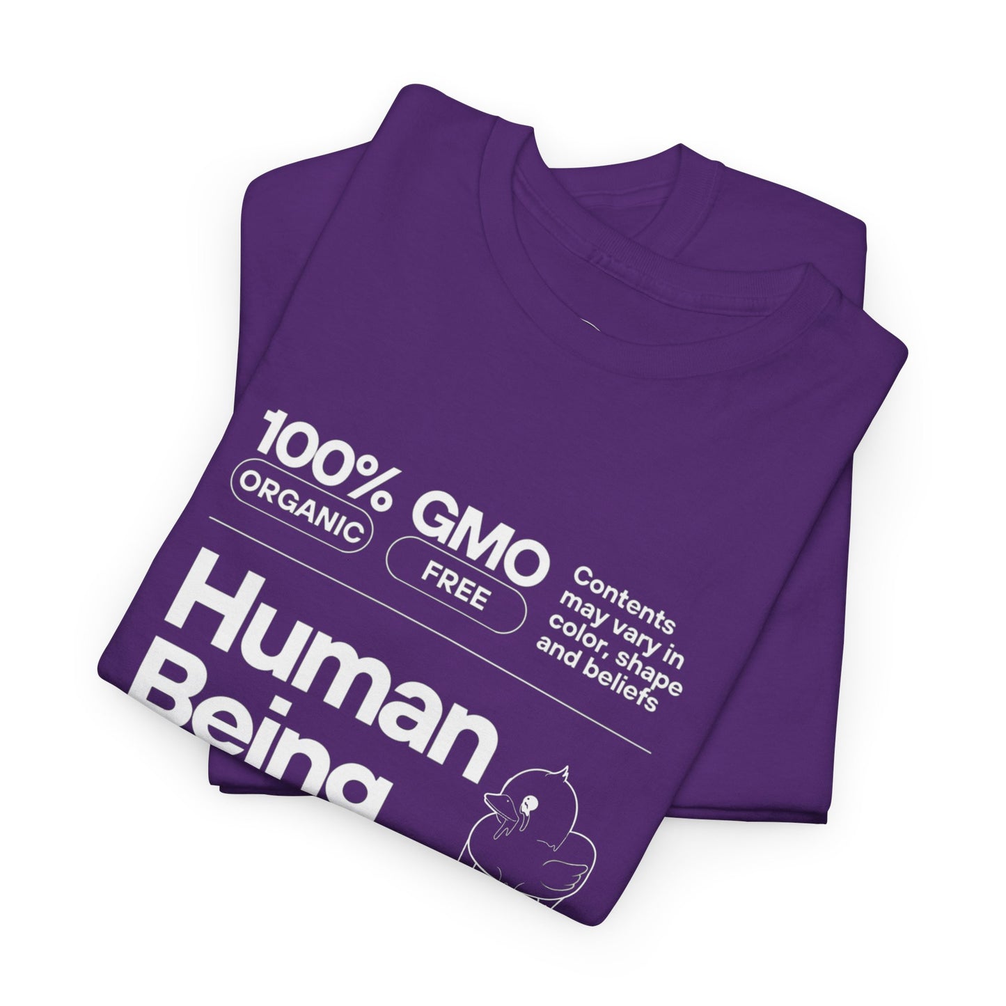 Human Being Shipping Label 100% Cotton Tee x WHT