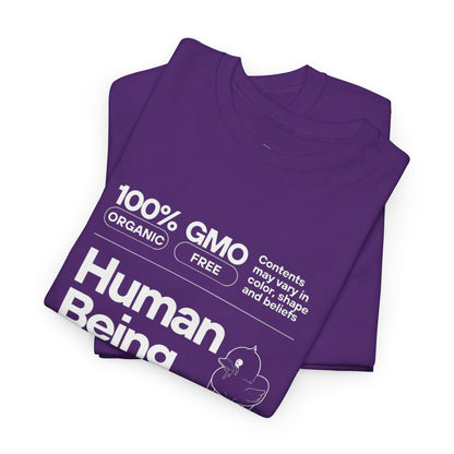 Human Being Shipping Label 100% Cotton Tee x WHT