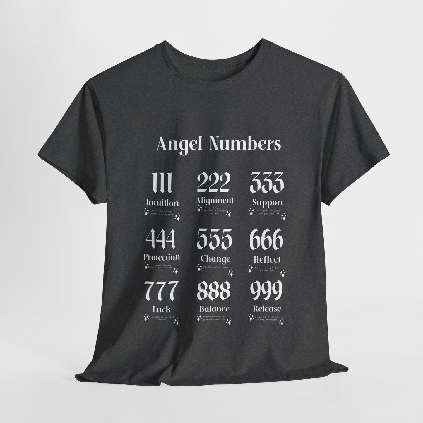 Angel Numbers - ALL WHT Heavy Cotton T-Shirt