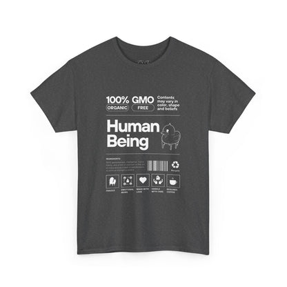 Human Being Shipping Label 100% Cotton Tee x WHT