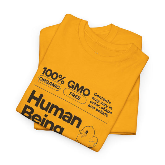 Human Being Shipping Label 100% Cotton Tee x BLK