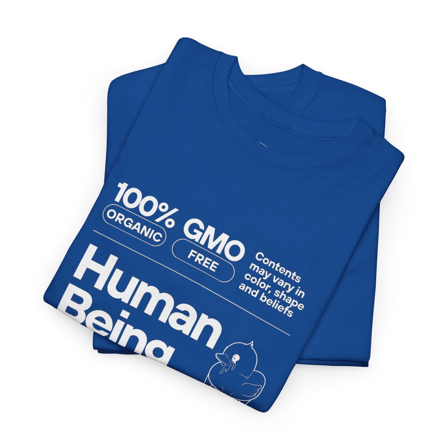 Human Being Shipping Label 100% Cotton Tee x WHT