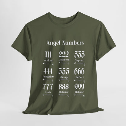 Angel Numbers - ALL WHT Heavy Cotton T-Shirt