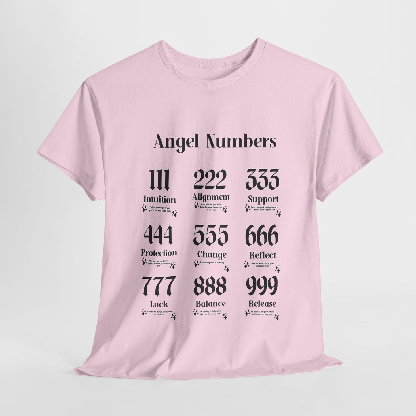 Angel Numbers - ALL BLK Heavy Cotton T-Shirt