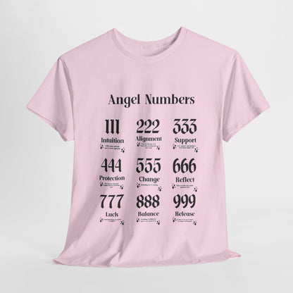 Angel Numbers - ALL BLK Heavy Cotton T-Shirt