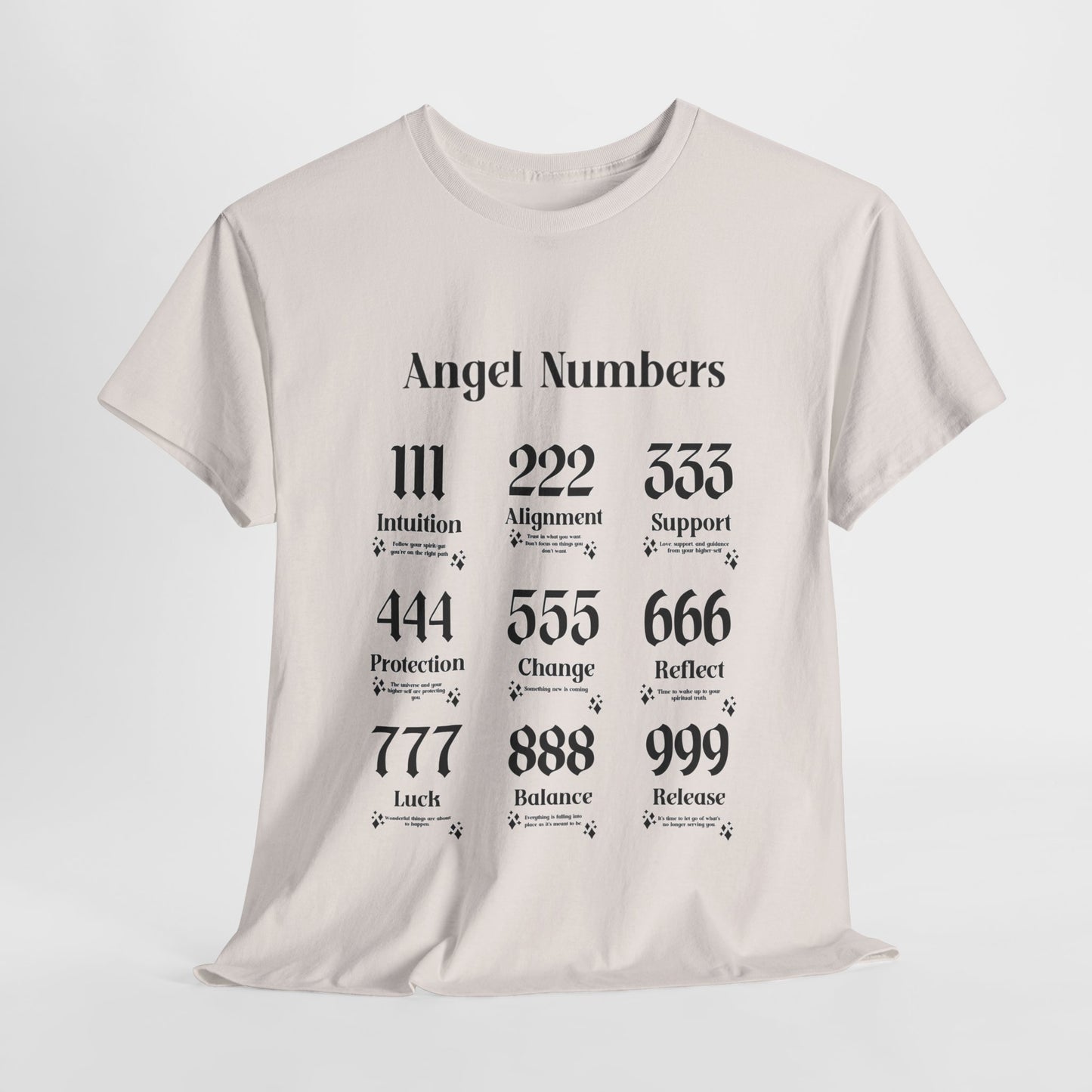 Angel Numbers - ALL BLK Heavy Cotton T-Shirt