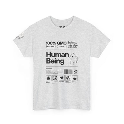 Human Being Shipping Label 100% Cotton Tee x BLK