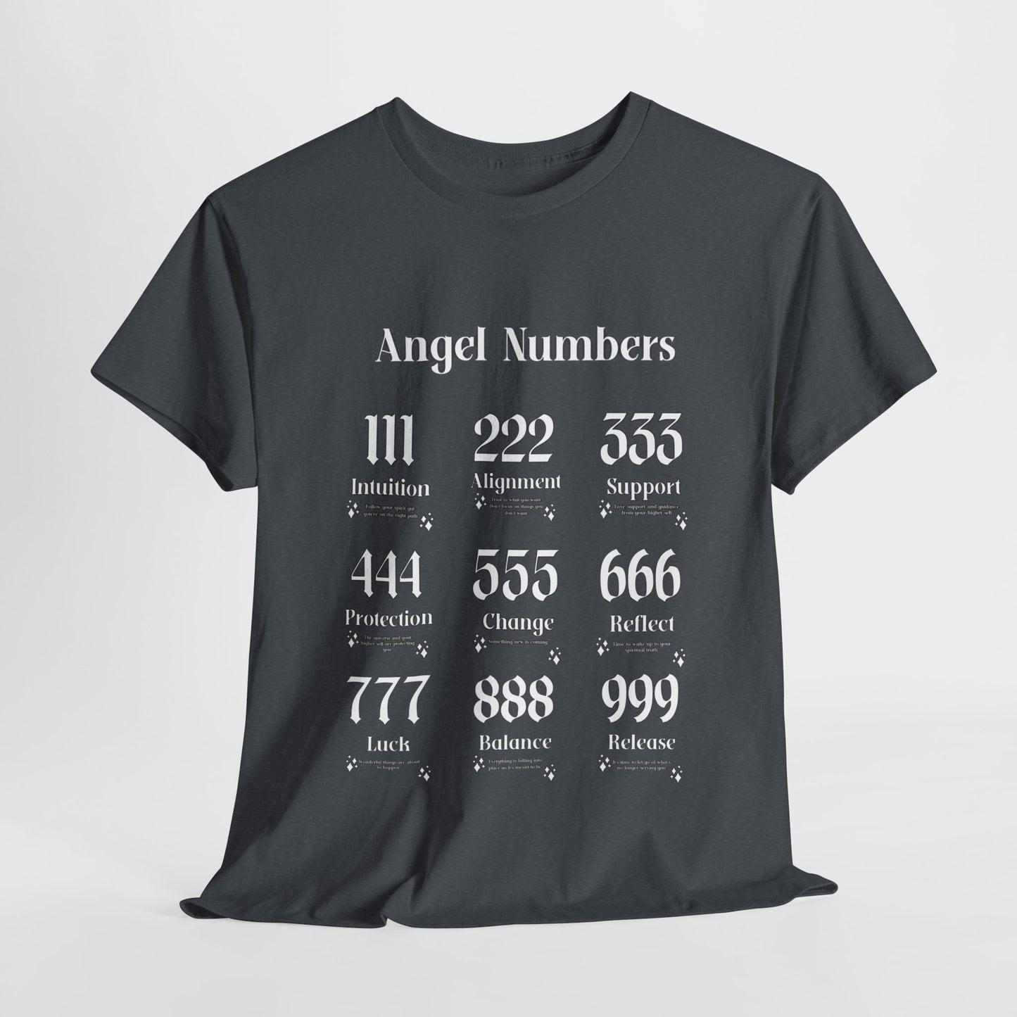 Angel Numbers - ALL WHT Heavy Cotton T-Shirt