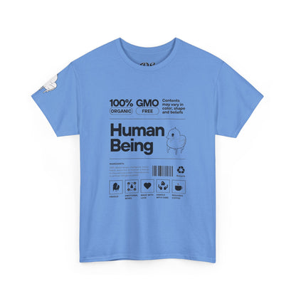 Human Being Shipping Label 100% Cotton Tee x BLK