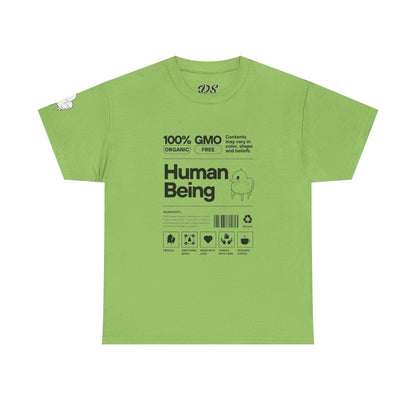 Human Being Shipping Label 100% Cotton Tee x BLK