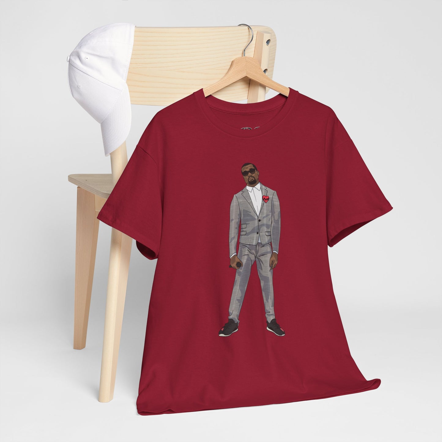 Ye 808 350 Red Stripe Tee Heavy Cotton