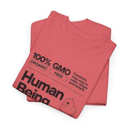 Human Being Shipping Label 100% Cotton Tee x BLK