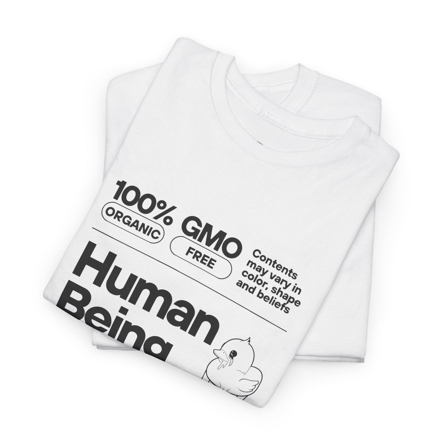 Human Being Shipping Label 100% Cotton Tee x BLK