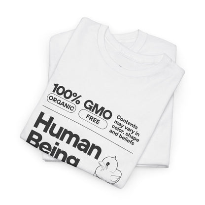 Human Being Shipping Label 100% Cotton Tee x BLK