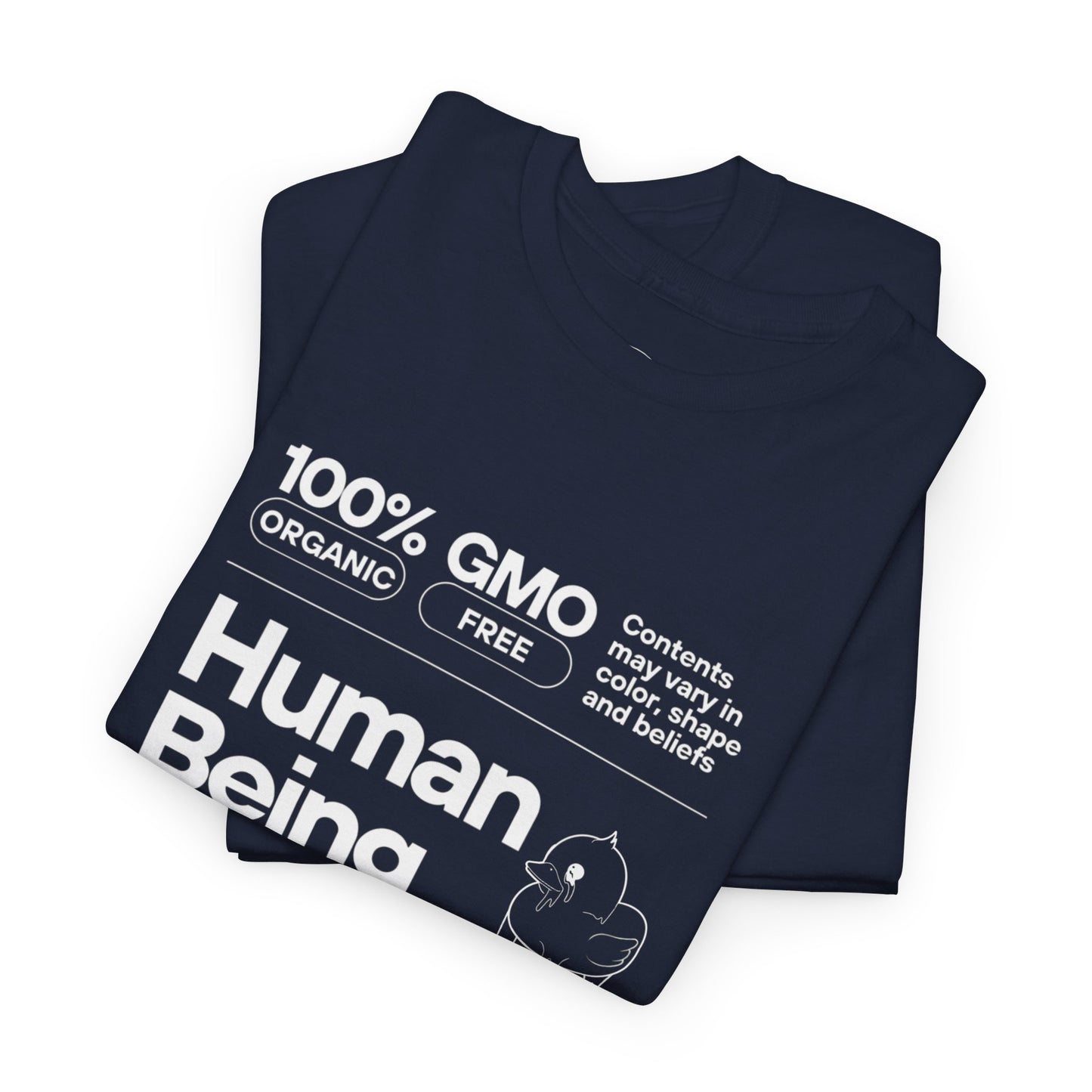 Human Being Shipping Label 100% Cotton Tee x WHT