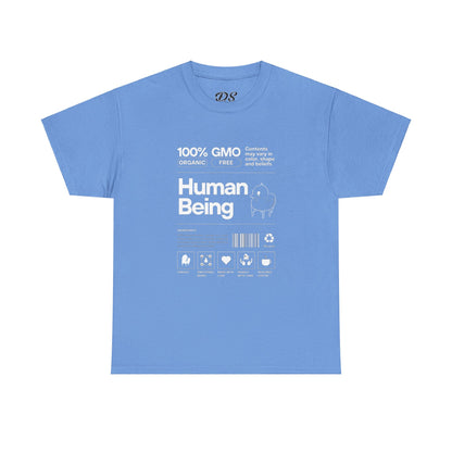 Human Being Shipping Label 100% Cotton Tee x WHT