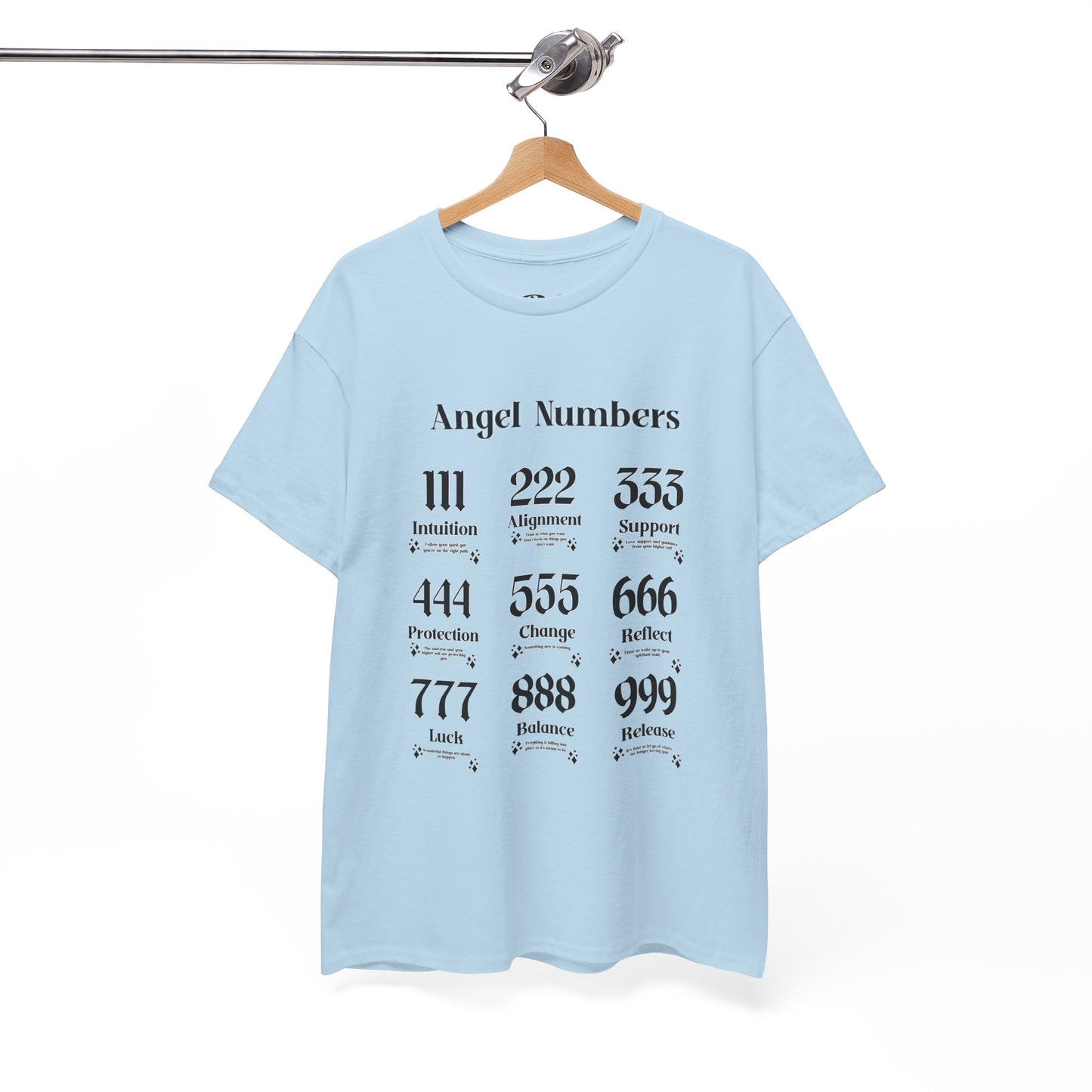Angel Numbers - ALL BLK Heavy Cotton T-Shirt