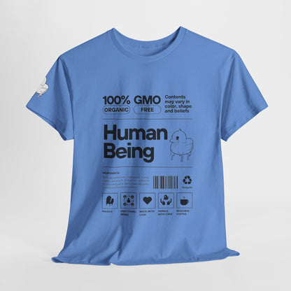Human Being Shipping Label 100% Cotton Tee x BLK
