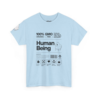Human Being Shipping Label 100% Cotton Tee x BLK