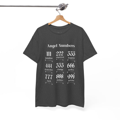 Angel Numbers - ALL WHT Heavy Cotton T-Shirt
