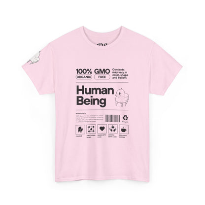 Human Being Shipping Label 100% Cotton Tee x BLK