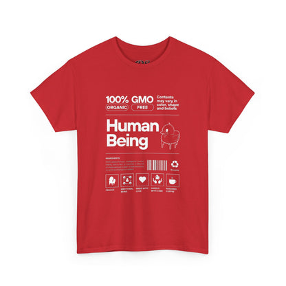 Human Being Shipping Label 100% Cotton Tee x WHT
