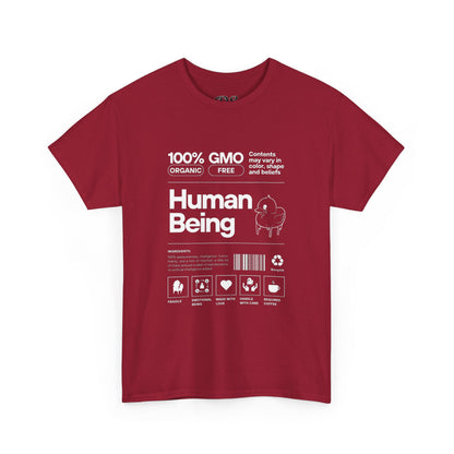 Human Being Shipping Label 100% Cotton Tee x WHT