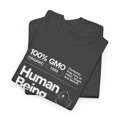 Human Being Shipping Label 100% Cotton Tee x WHT